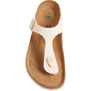 NEW Birkenstock Made in Germany Gizeh Canvas Sandals eggshell For Women 825 7s3